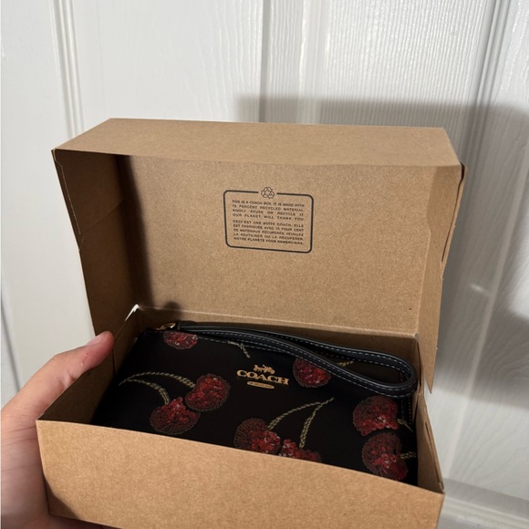 Coach Black Wristlet with Cherry Design - Picture 2 of 4